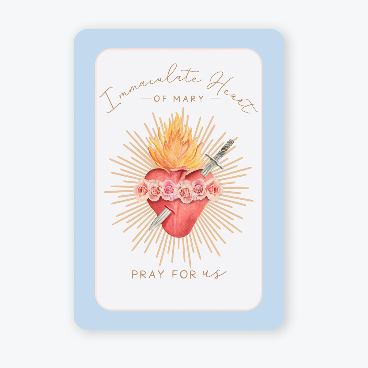 Immaculate Heart Of Mary Prayer Card Blue Novena Cards