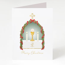 Load image into Gallery viewer, &quot;I Prayed for you at Mass&quot; Card | Christmas Holly and Greens | White
