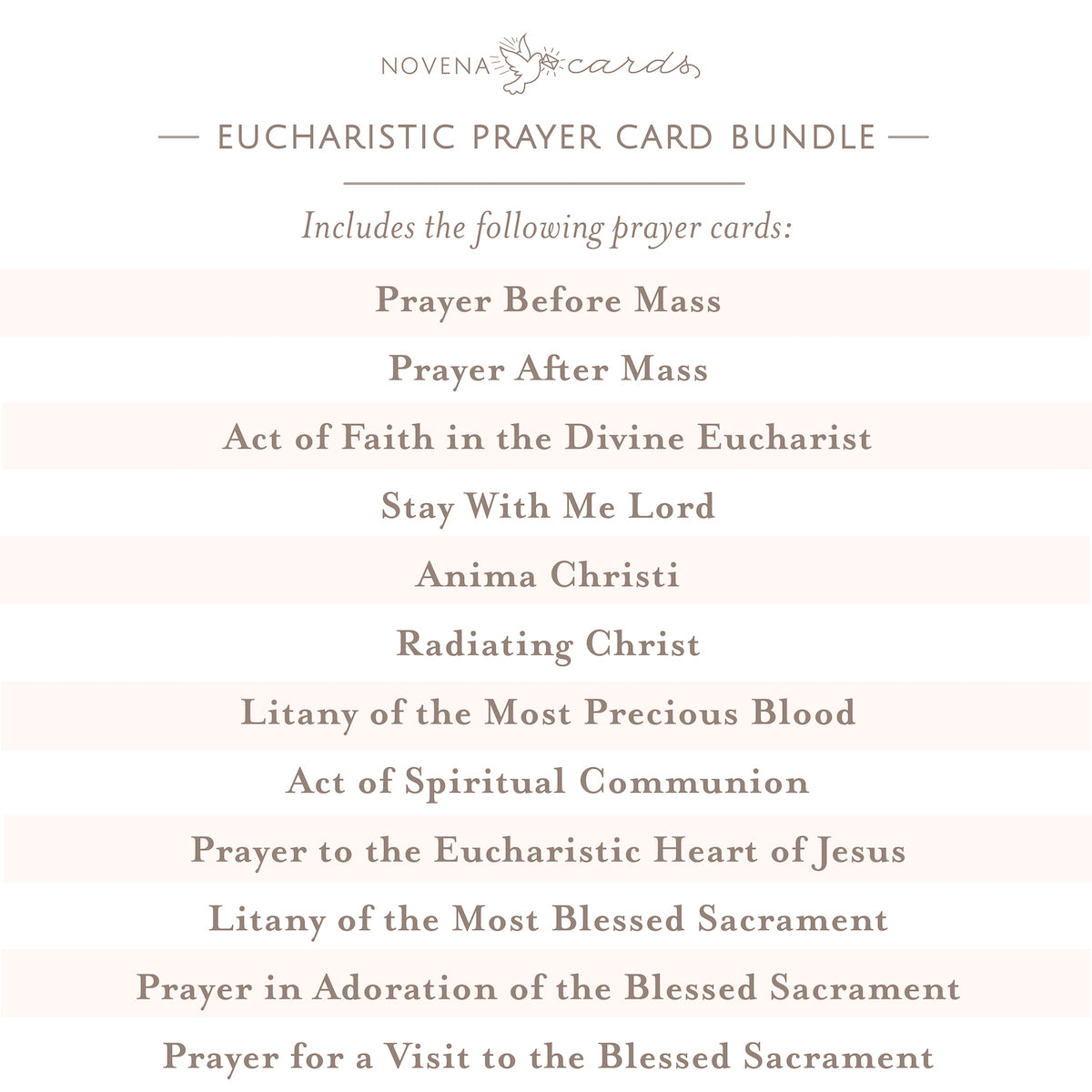 Eucharistic Prayer Card Bundle – Novena Cards