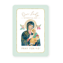 Load image into Gallery viewer, Our Lady of Perpetual Help Prayer Card | Mint Green
