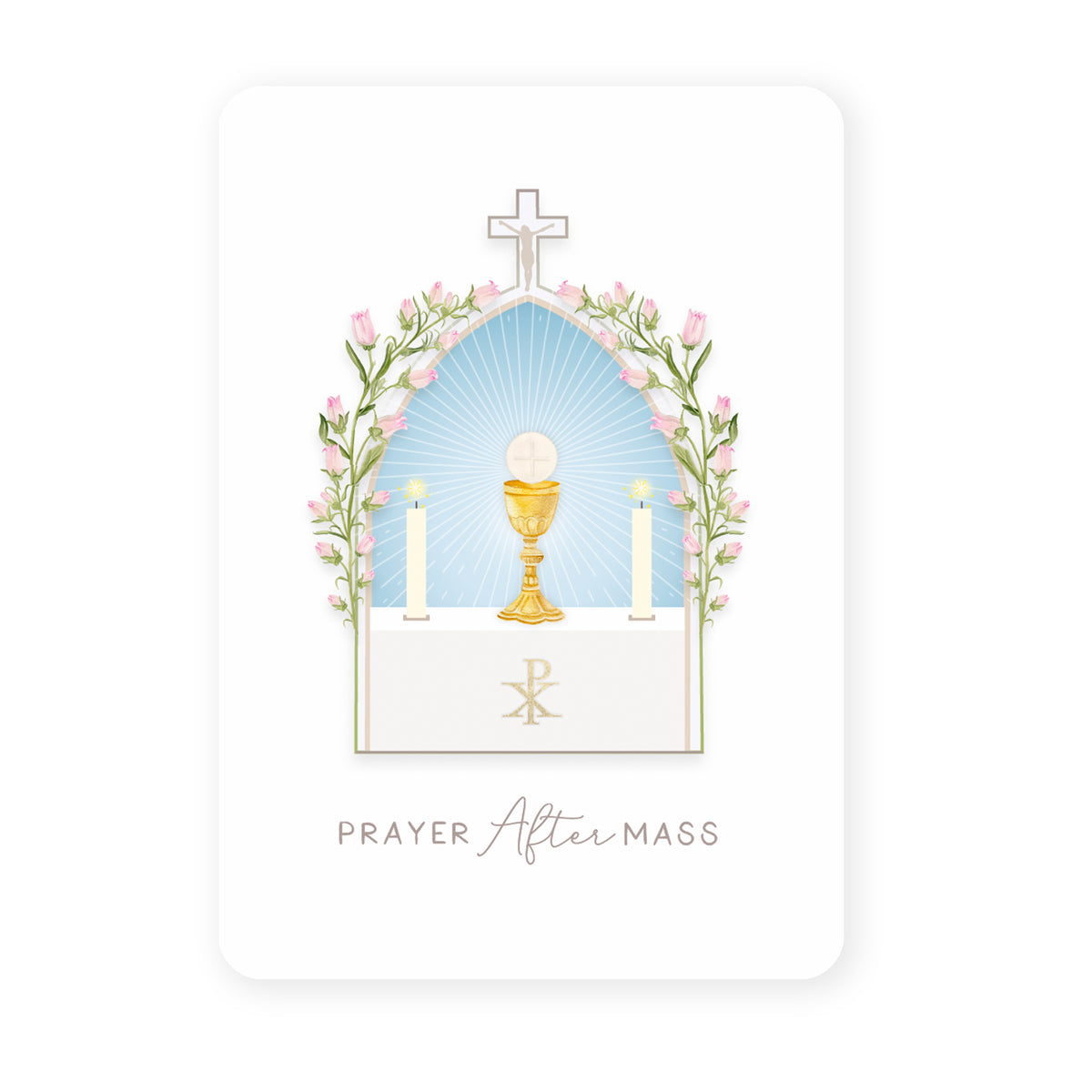 Prayer After Mass Prayer Card | White – Novena Cards