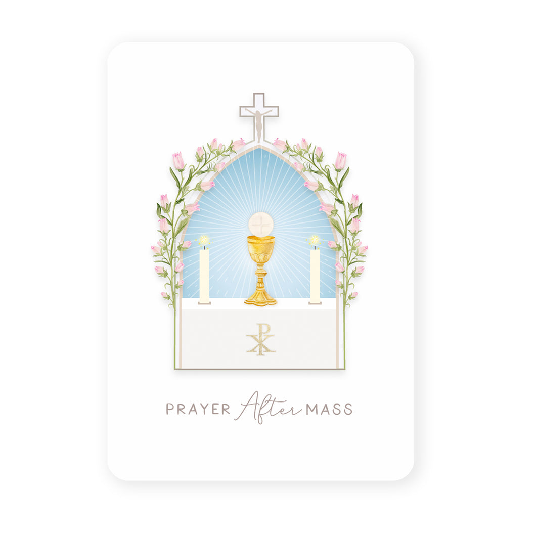 Prayer After Mass Prayer Card | White