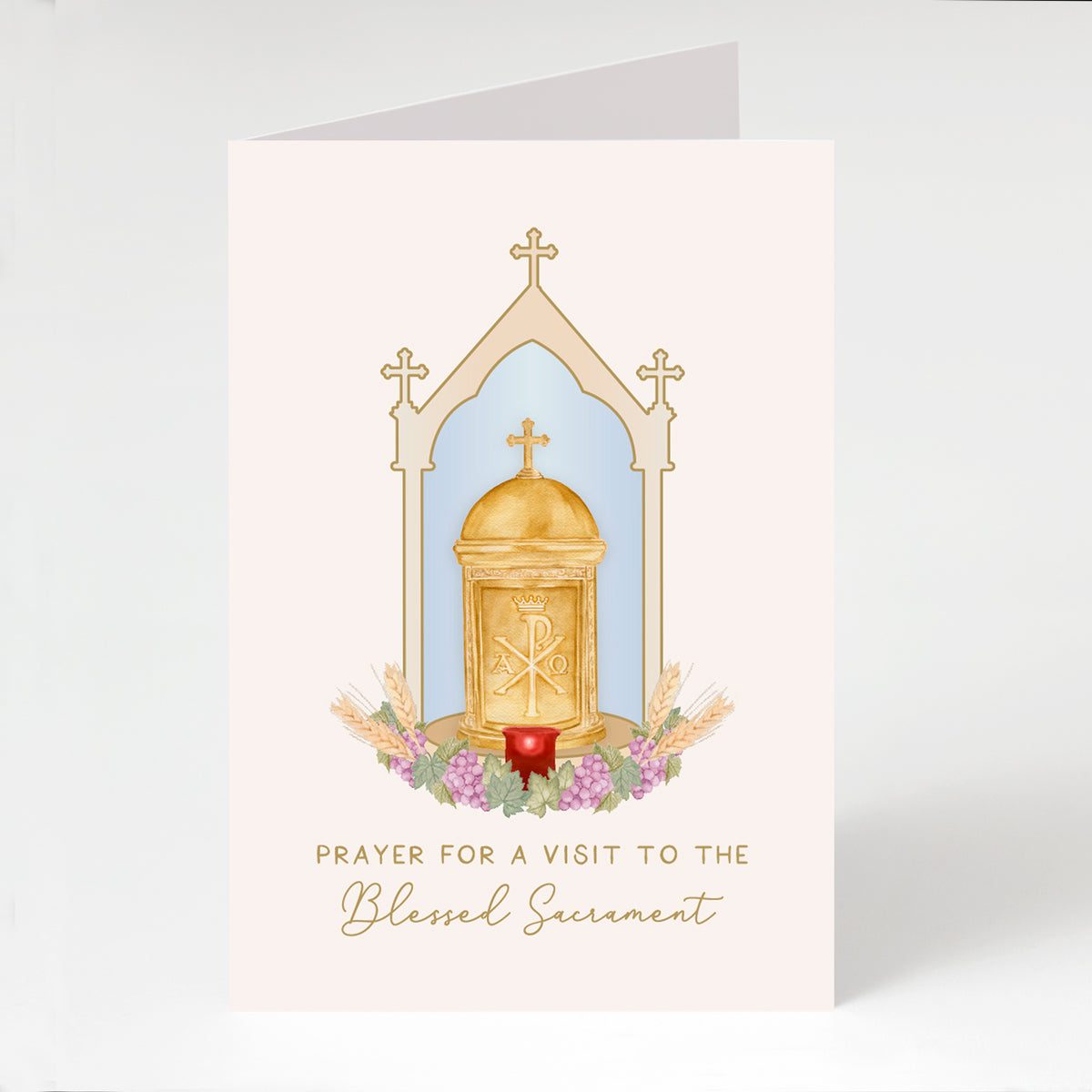 Prayer for a Visit to the Blessed Sacrament | Beige – Novena Cards