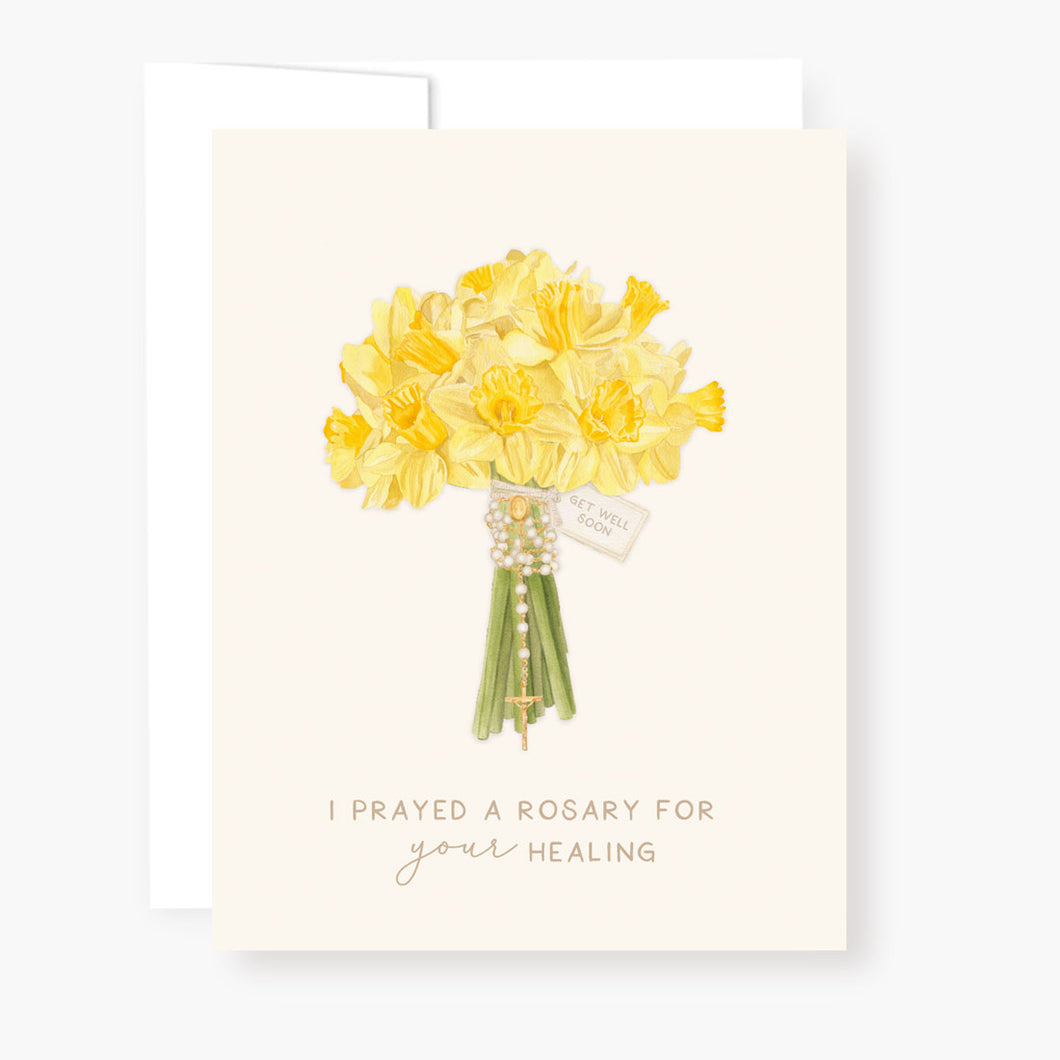 Rosary Card | Daffodils| Get Well