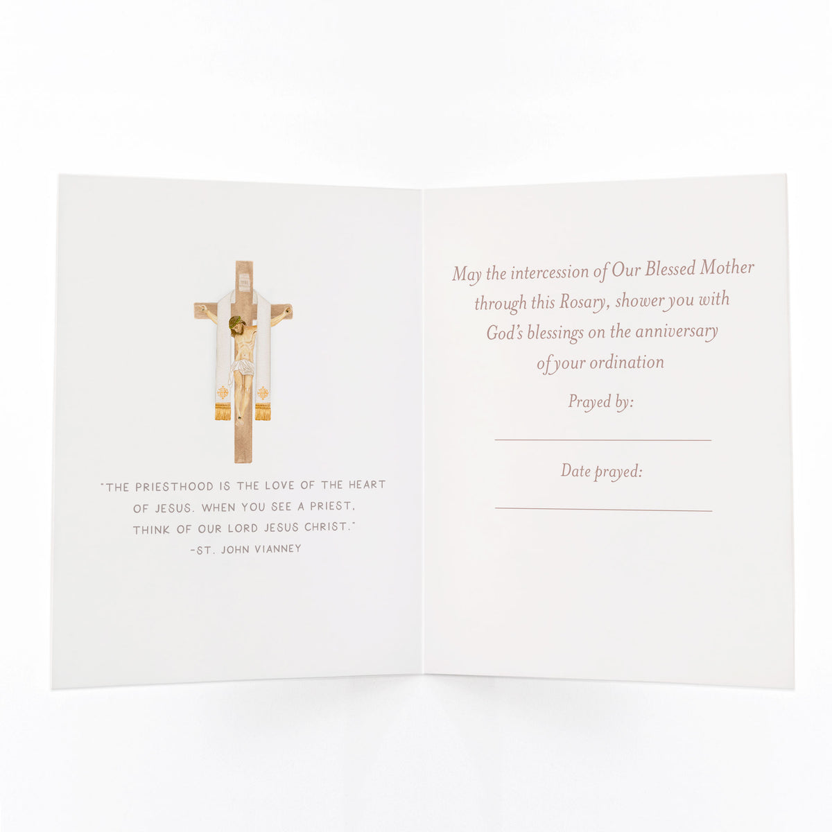 Rosary Card | Wooden Rosary and Stole | Ordination Anniversary | Blue ...