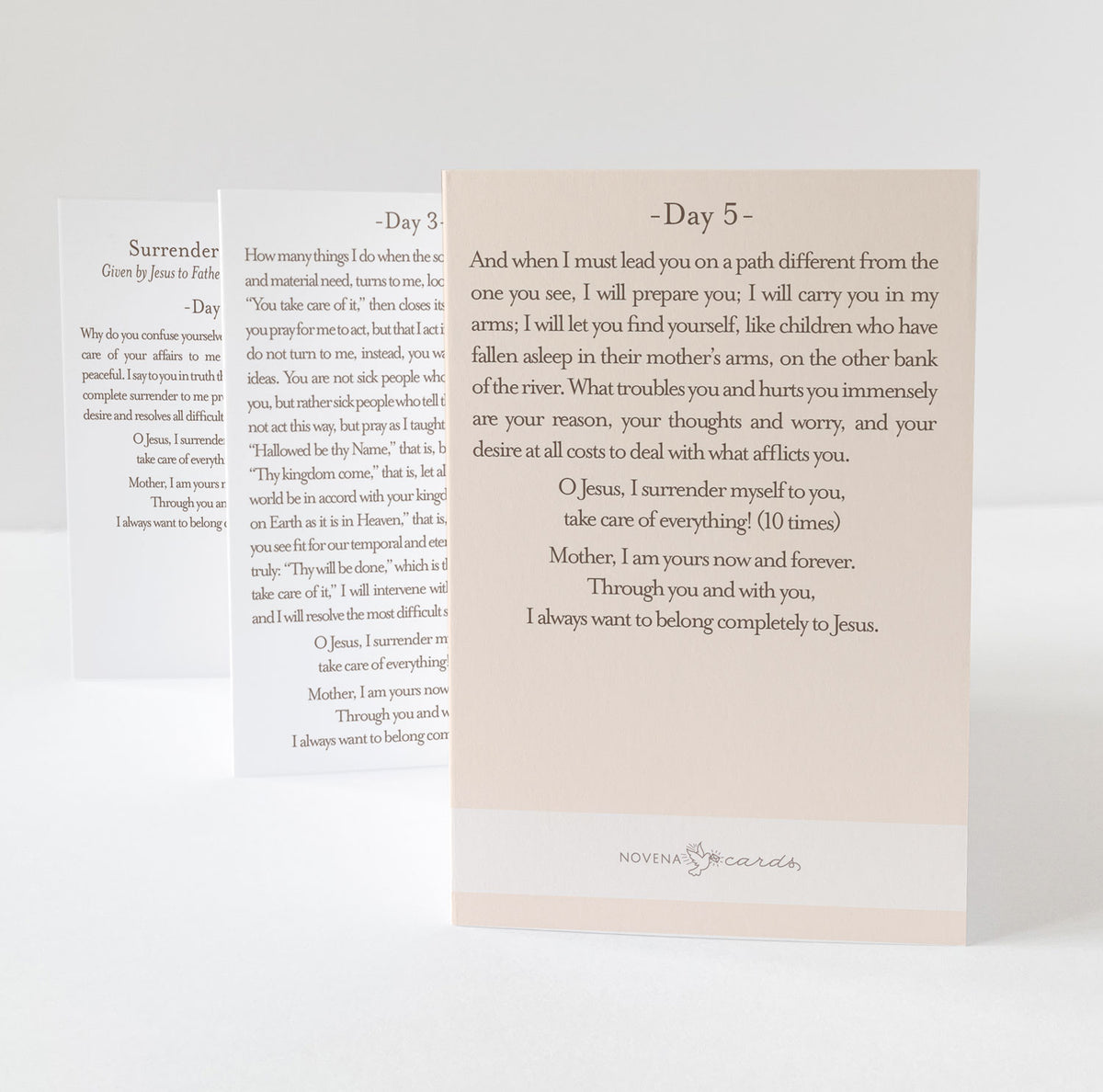 Surrender Novena Prayer Card | Beige – Novena Cards