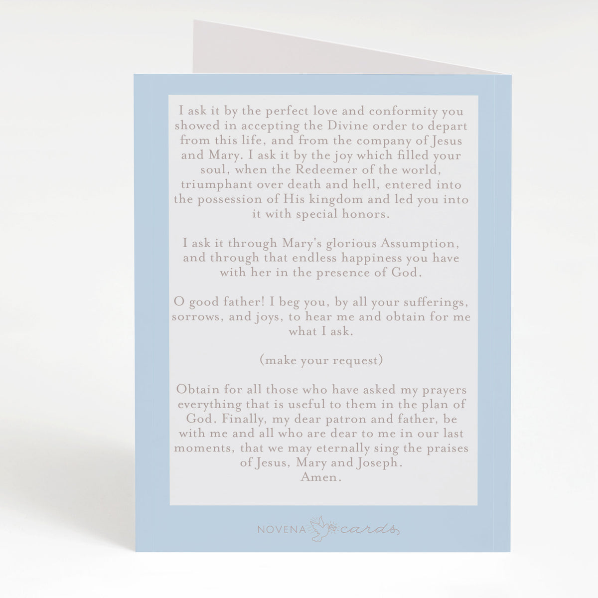 30 Day St. Joseph Novena Prayer Card | Light Blue – Novena Cards