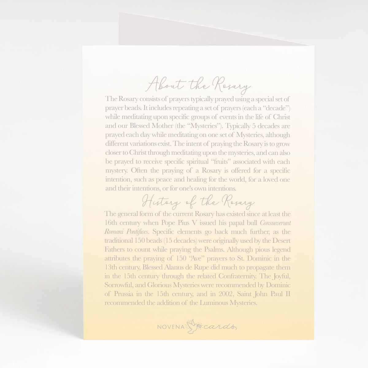 Rosary Card | Sacrament | First Holy Communion – Novena Cards