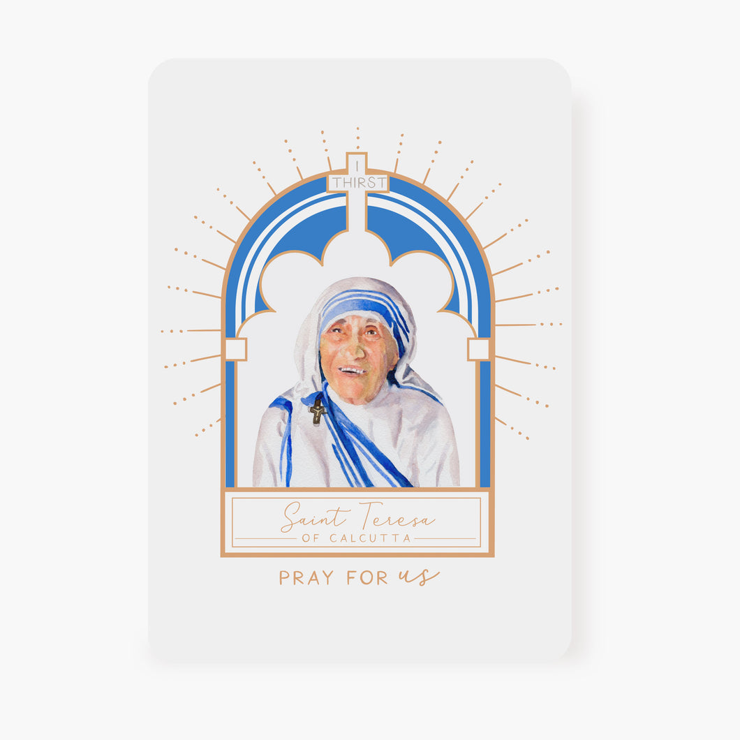 St. Teresa of Calcutta Prayer Card | Arch Design | Memorare Prayer